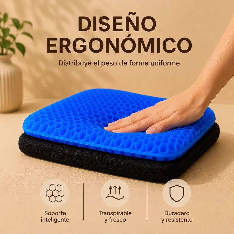 Cojín de Silicona Gel · Panal de Abeja | LA SEGUNDA UNIDAD POR SOLO + $44.000 HOY
