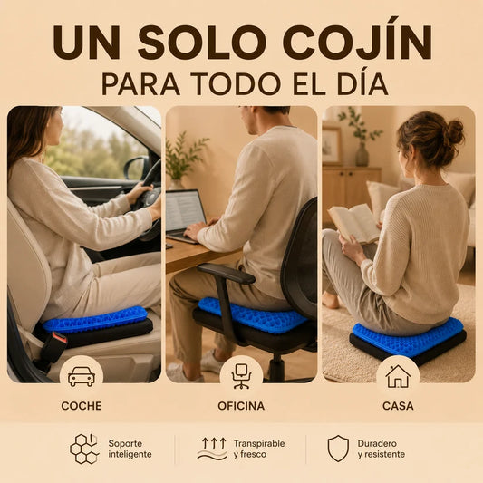 Cojín de Silicona Gel · Panal de Abeja | LA SEGUNDA UNIDAD POR SOLO + $44.000 HOY