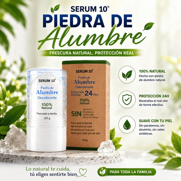Desodorante Piedra Alumbre™ - EL ÚNICO CON DURACCIÓN 24 HORAS + NO DEJA MANCHAS