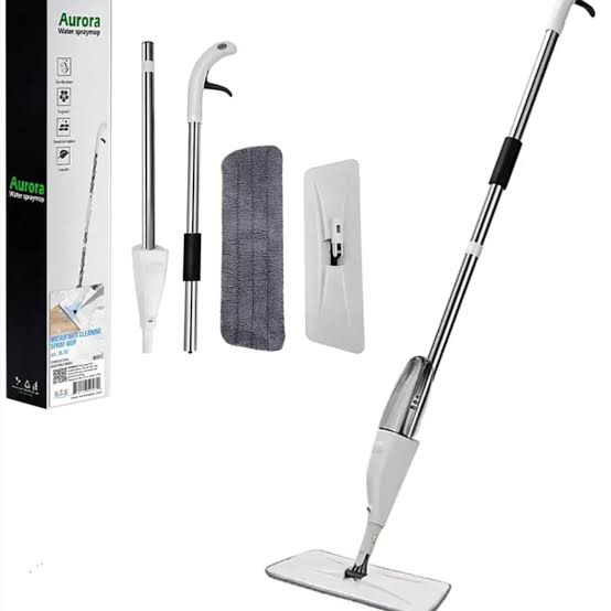 Mopa Limpiador Giratoria Con Pulverizador Rociador Fregona Spray 360 Gris