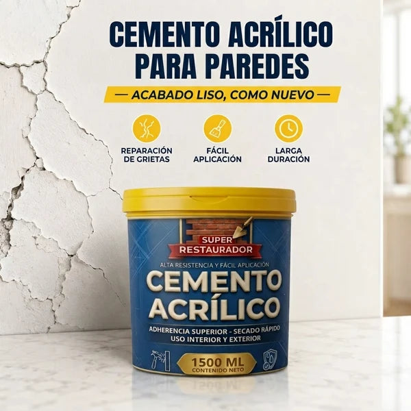 ¡PROMO 2x1! SUPER RESTAURADOR CEMENTO ACRÍLICO 3000ML + ¡ESPÁTULA DE REGALO!