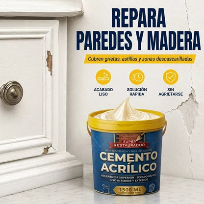 ¡PROMO 2x1! SUPER RESTAURADOR CEMENTO ACRÍLICO 3000ML + ¡ESPÁTULA DE REGALO!