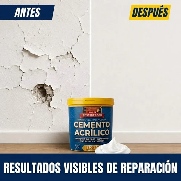 ¡PROMO 2x1! SUPER RESTAURADOR CEMENTO ACRÍLICO 3000ML + ¡ESPÁTULA DE REGALO!