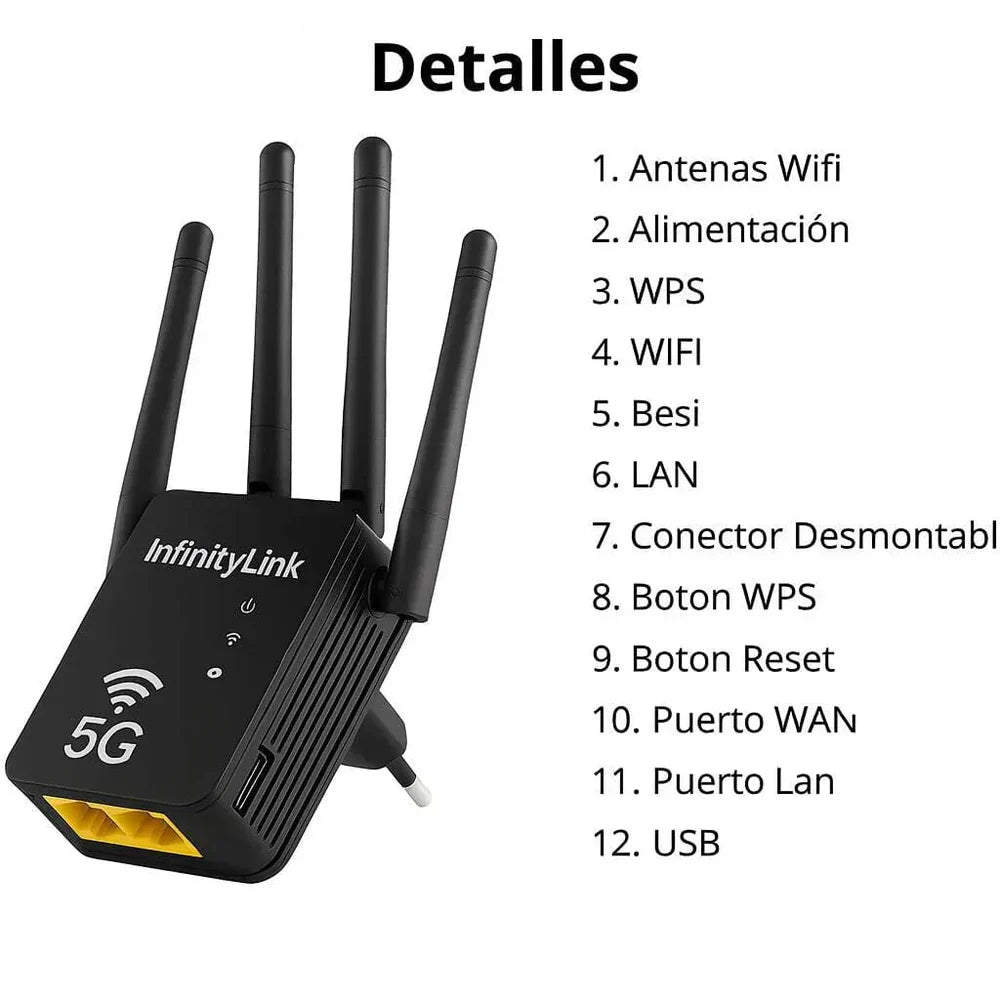 Repetidor 3 Antenas 4G/5G - EL ÚNICO QUE AMPLIFICA LA SEÑAL WIFI POR TODA LA CASA