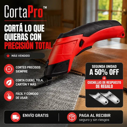 CortaPro™ | Tijera eléctrica inalámbrica para cortar tela, cuero y cartón