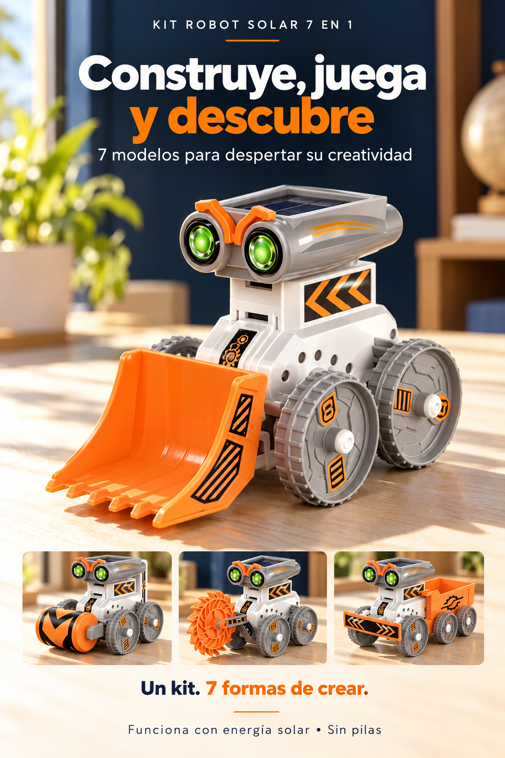 Kit Robot Solar 7en1 Educativo Juguete - LA SEGUNDA UNIDAD POR SOLO + $69.000