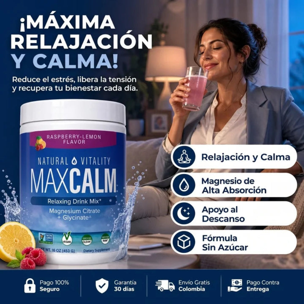 MAX CALM® | Magnesio Premium de Alta Absorción para Relajación y Bienestar Diario