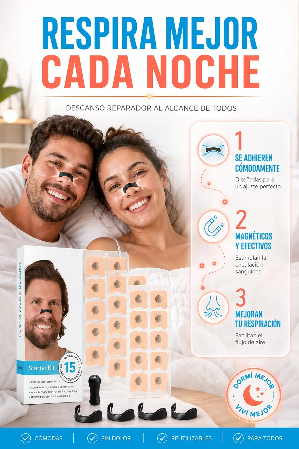 Tiras Nasales Magnéticas - LA SEGUNDA UNIDAD POR SOLO + $34.000 HOY