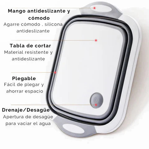 3 EN 1 PARA TU COCINA - Tabla Plegable para Picar, Lavar y Escurrir ¡PROMO IMPERDIBLE!